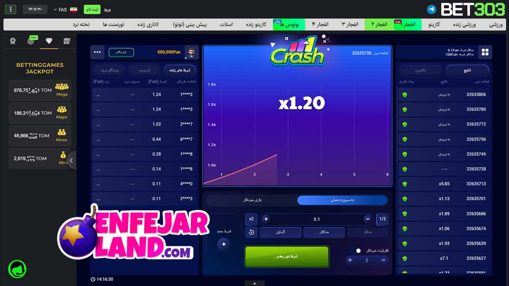 آموزش بازی Electric Crash در بت 303